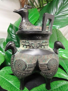 Bronze dreifach Ente mit Deckel .21cm H.China