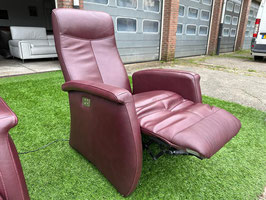 Bordeaux leren relax fauteuil elektrisch design stoel + GRATIS BEZORGING!