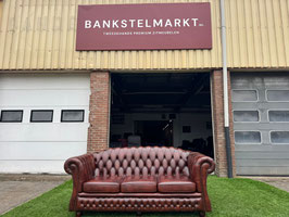 Bankstel Springvale Chesterfield Blenheim  bank bruin leer + Gratis bezorging!(VERKOCHT)_