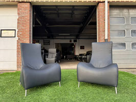 De Sede Ds- 264 fauteuils zwart leren design stoelen + Gratis Bezorging!(VERKCHT)