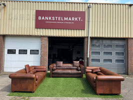 Banken BAXTER Alfred P bankstel 240cm bruin buffel leer sofa + Gratis bezorging!