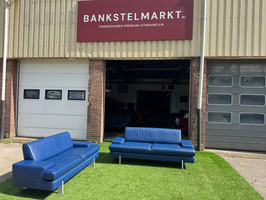 Bankstel ROLF BENZ AK 644 2,5+2zit bank blauwe leer design + Gratis bezorging!