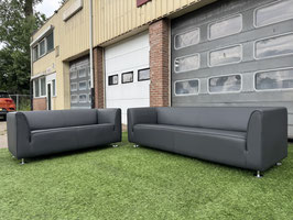 Banken GELDERLAND type 4800 bankstel grijs leer design sofa +Gratis bezorging!(VERKOCHT)
