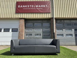 Bank GELDERLAND type 4800 bankstel grijs leer design sofa + Gratis Bezorging!(VERKOCHT)