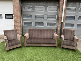 Bankstel senioren bank stof met 2 fauteuils/stoelen + Gratis bezorging!