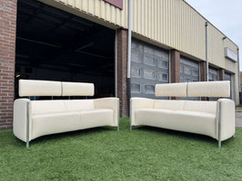 Bankstel  LEOLUX GONCHAROV design 2 x 2,5 zits banken  leer + Gratis bezorging!