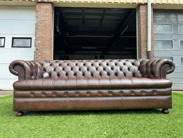 CHESTERFIELD  gecapitonneerd 3 zit design leren bank + Gratis bezorging!