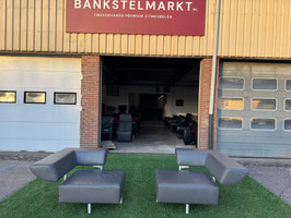 Twee design topmerk COR ARTHE fauteuils grijs leer relax + Gratis bezorging!