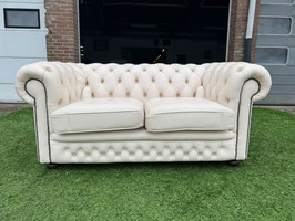 Bankstel CHESTERFIELD 2 zit bank wit leer design sofa + Gratis bezorging!