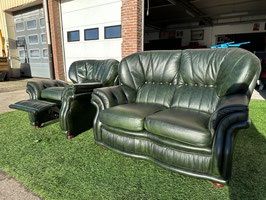 Bankstel Springvale Chesterfield Sarah bank + fauteuil leer + GRATIS BEZORGING!