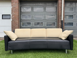 Bankstel design 3 zit bank zwart leer sofa ZGAN + Gratis bezorging!