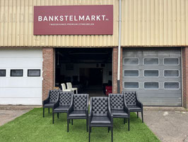 6 Eetkamer stoelen design zwart leer met armleuningen + Gratis bezorging!(VERKOCHT)