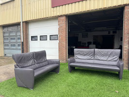 Bankstel JORI JR-3250 Angel grijs leren bank 3+2 zits + Gratis bezorging!
