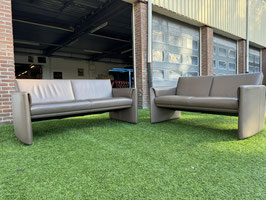 Bankstel LEOLUX BOAVISTA bruin leren design 2,5+2 zit banken + GRATIS BEZORGING!