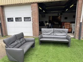 Bankstel JORI JR-3250 Angel grijs leren bank 3+2 zits + Gratis bezorging!(VERKOCHT)