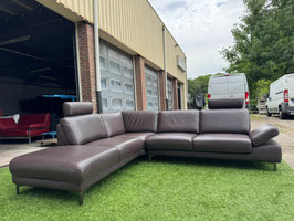 Henders &amp; Hazel hoekbank design bruin leren bankstel + Gratis bezorging!