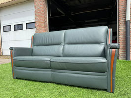 Bankstel SENIOREN Mecam blauwe leer 2,5 zit bank +Gratis bezorging!