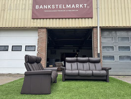 STRESSLESS Legend  bankstel bruin leer design  banken + Gratis bezorging!