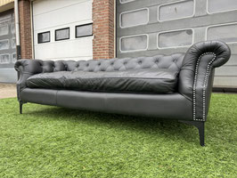 Chesterfiels Brand bankstel zwart leren 3 zits bank + GRATIS BEZORGING!