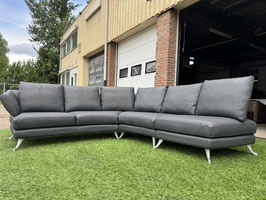 Rolf Benz 222 hoekbank grijs leer  bankstel design sofa + Gratis bezorging!(VERKOCHT)