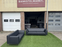 Rolf Benz Linea zwart leren design banken in Nieuwe staat + Gratis bezorging!