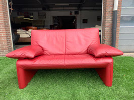 Bank JORI Linea rood leer 2 zit bankstel design sofa JR870 +GRATIS BEZORGING!