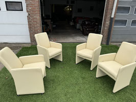 Eetkamer relax design stoelen gebroken wit leer + Gratis bezorging!