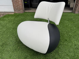 Leolux Pallone fauteuil zwart/wit leren design relax stoel + Gratis bezorging!(VERKOCHT)