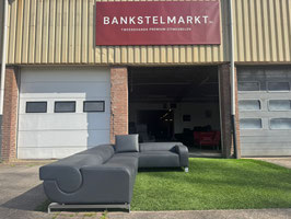 Hoekbank LEOLUX B flat bankstel grijs leer design bank +Gratis bezorging!