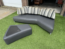 Bank LEOLUX Archipel  design bank+ hocker leer/stof  relax +GRATIS BEZORGING!(VERKOCHT)