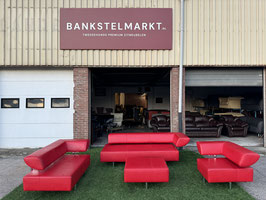 Bankstel design topmerk COR ARTHE banken rood leer relax+ Gratis bezorging!