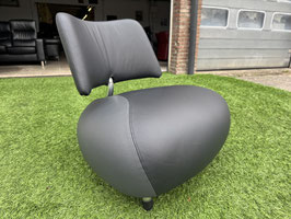 Leolux Pallone fauteuil zwart/grijs leren design relax stoel + Gratis bezorging!(VERKOCHT)