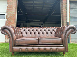 Chesterfield Herne-Bay originele bruin leren bank + Gratis bezorging!