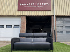 Bankstel  LEOLUX GONCHAROV design 3 zits bank zwart leer + Gratis bezorging!(VERKOCHT)