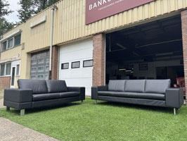 Bankstel Leolux Antipode 3+ 2 zit banken design zwart leer + Gratis bezorging!