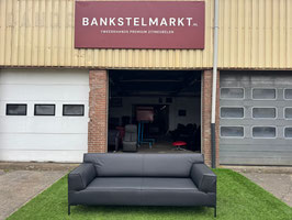 Bankstel Design on StockBloq bank 3 zits zwart leer + Gratis bezorging!