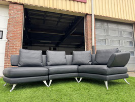 Rolf Benz 222 hoekbank zwart leer  bankstel design sofa + Gratis bezorging!(VERKOCHT)
