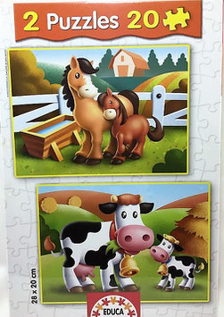 Puzzle Caballos y vacas I Educa