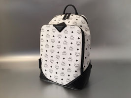MCM Duke Visetos Backpack/Rucksack Medium in Weiß