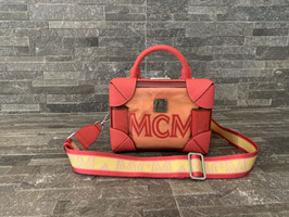 MCM Transparent Soft Berlin E/W Crossbody Small in Teaberry