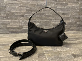 MCM Visetos / Nylon Aren Hobo Small in Schwarz