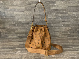 MCM Visetos Essential Kordelzugtasche Small in Cognac