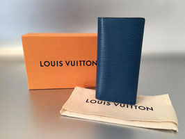 Louis Vuitton Epi Brazza Geldbörse in Bleu Celeste