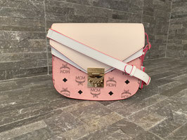 MCM Visetos Patricia Small in Soft Pink & Shell