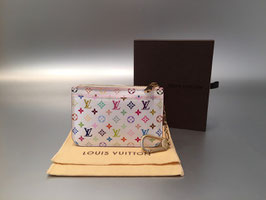 Louis Vuitton Monogram Multicolor Schlüsselmäppchen in Weiß, Innenfarbe Litchi