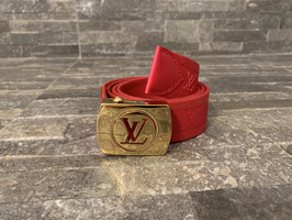 Louis Vuitton Monogram "LV-Cut" Gürtel aus Stoff 90/36 in Rot