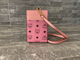 MCM Color Visetos Kartenetui mit Lanyard in Pink