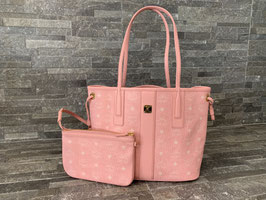 MCM Visetos Liz Wendeshopper Small in Rosa / Blossom Pink