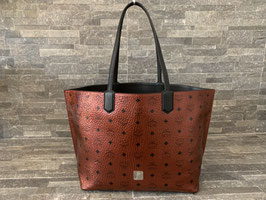 MCM Metallic Shopper Medium in Rot