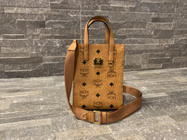 MCM Visetos Aren Tragetasche X-Mini in Cognac